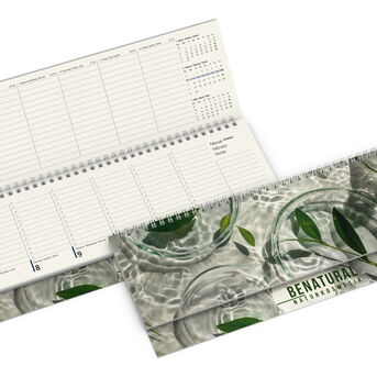 Tisch-Querkalender "Compact green+blue“