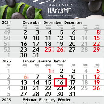 3-Monatskalender  - hellgrau