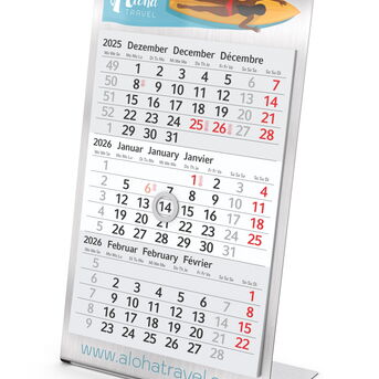 Tisch-Aufstellkalender " Desktop 3 Steel Bestseller "