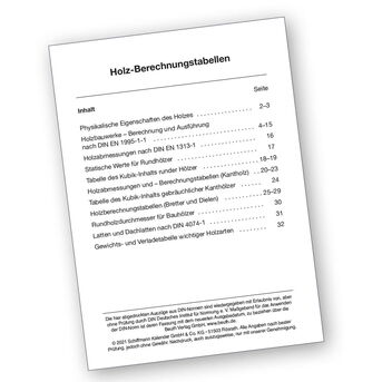 Holz-Berechnungstabellen