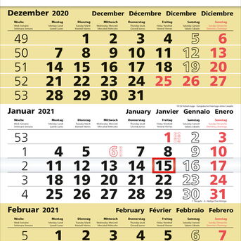 3-Monatskalender  - gelb